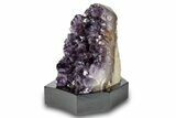 Deep Purple Amethyst Geode With Wood Base - Uruguay #275690-1